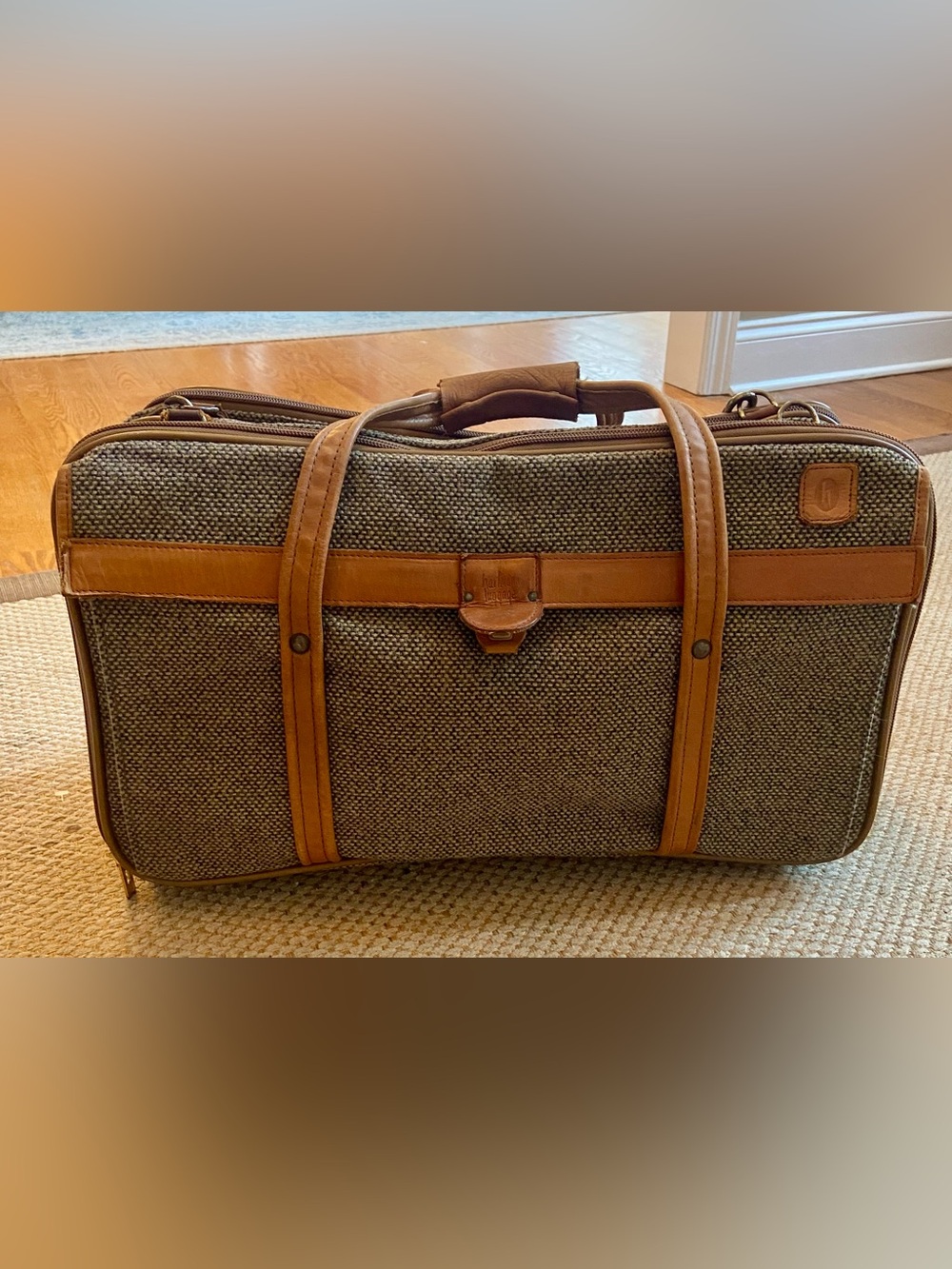 Hartmann Vintage Tweed And Leather Overnight Business Traveler Bag